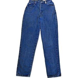 VTG Y2K Sasson High Waist Jeans 7/8 Petite 26" Waist Blue Denim Tapered Leg